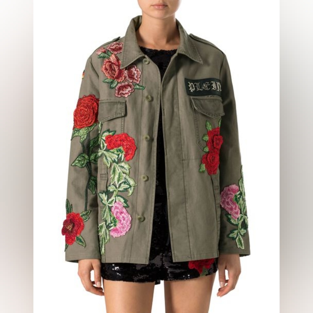 Philipp Plein military denim jacket "Ernestine"